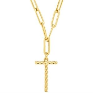 Sterling Forever gold plated Woven T initial necklace